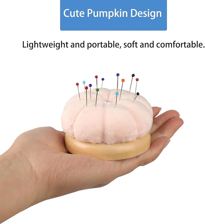 Hilltian Pin Cushion for Sewing, Wooden Base Sewing Pincushion - Image 5