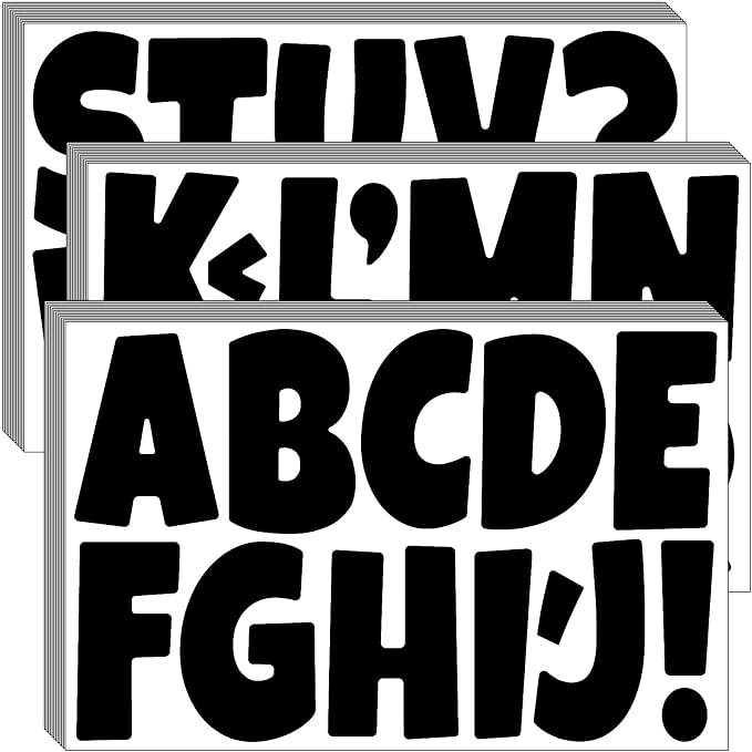 Bemeol Letter Stickers 432 Pieces 36 Sheets Bulletin Board Letters 3 Inch by Bemeol