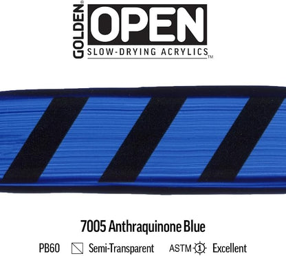 OPEN Slow-Drying Acrylics by GOLDEN, Anthraquinone Blue, 5 fl oz. tube - Image 6