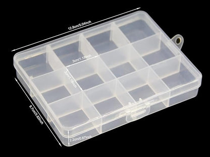 Small Plastic Organizer Box 10 packs12 Grids Clear Storage Container Jewelry - Image 2