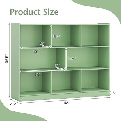 Giantex 8 Cube Bookcase, Freestanding 3-Tier Open Bookshelf, Modern Storage - Image 3