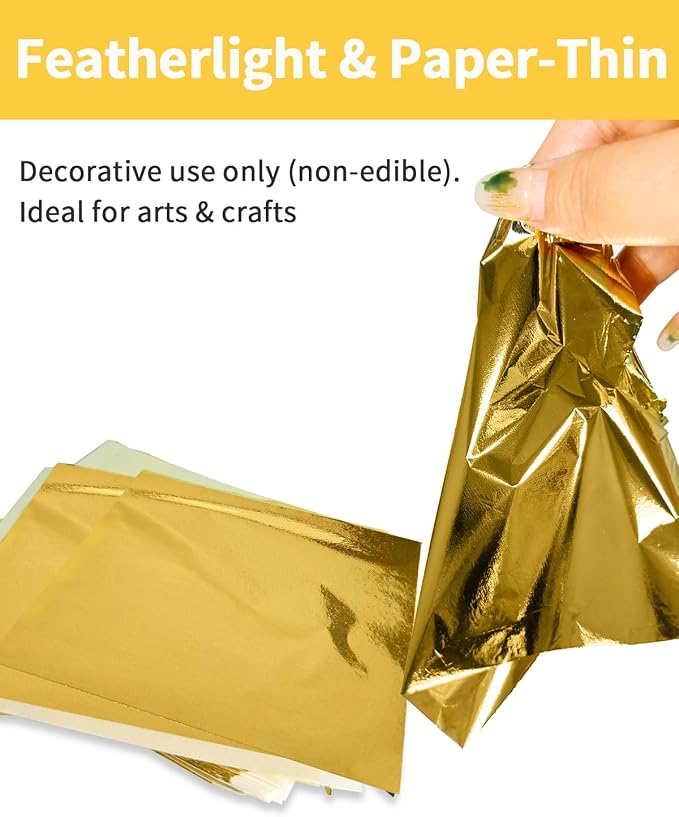 Luckymica Gold Leaf Sheets, Decoration, 5.5" x 5.5" - Image 5