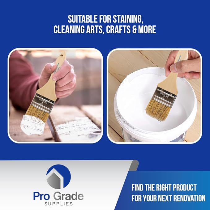 Pro Grade - Chip Brush – Paint Brush Set – 24 Pack - Natural China Bristle - Image 5