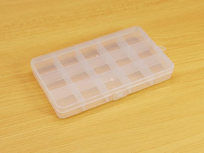 8 Pack 15 Grids Plastic Bead Organizer Box 6.8 * 3.86 * 0.87 inches Clear - Image 5