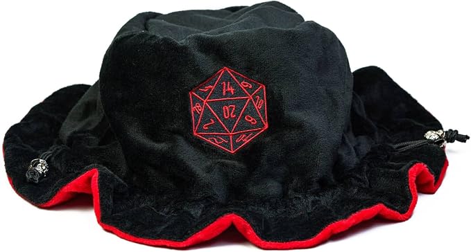Large Dice Bags with Pockets Black Storage Bag D20 Logo - Image 5