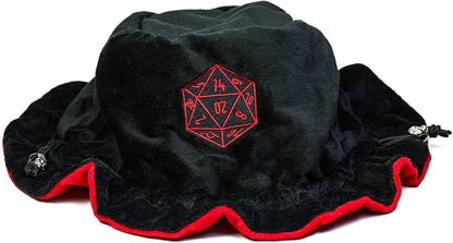 Large Dice Bags with Pockets Black Storage Bag with Drawstrings D20 Logo - Image 5