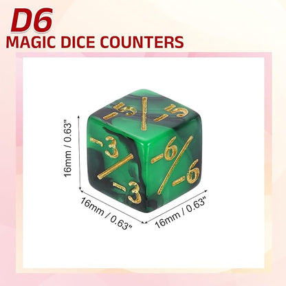 uxcell 24Pcs Magic Dice Counters, Acrylic D6 Life Token Dice Set - Image 2
