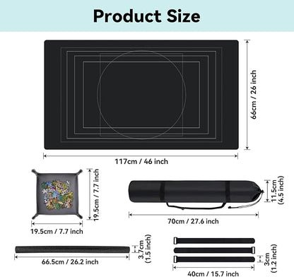 Puzzle Mat Roll Up with Drawstring Storage Bag, Portable Saver Pad 46” x 26” Up - Image 3