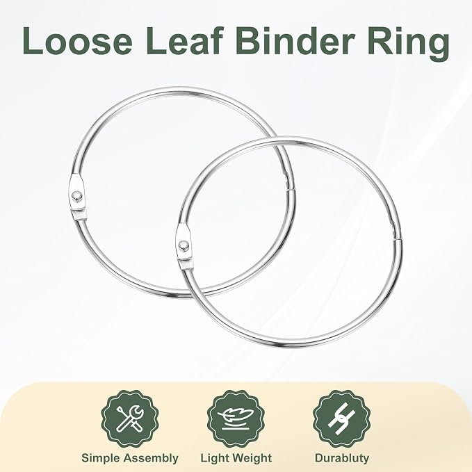 PATIKIL 2.5" x 2.8" Loose Leaf Binder Rings - Image 3