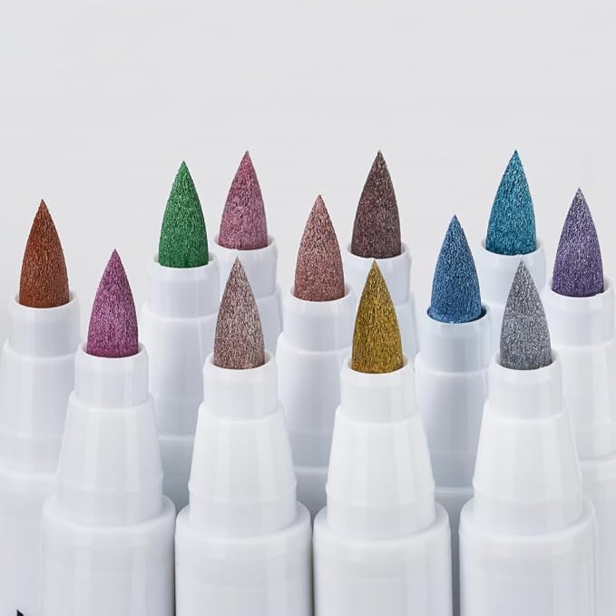Arrtx 12 Colors Metallic Acrylic Paint Pens - Image 6