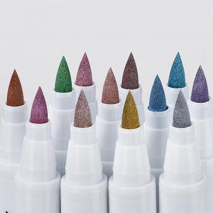 Arrtx 12 Colors Metallic Acrylic Paint Pens - Image 6