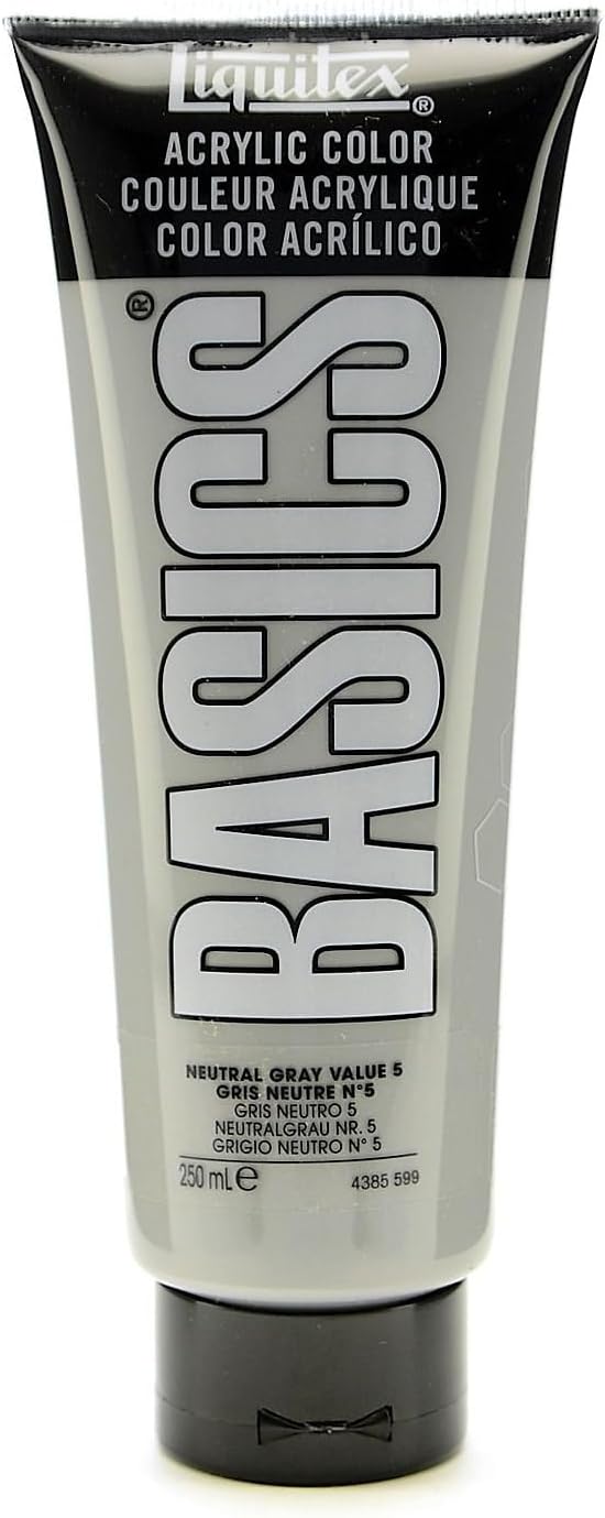 Liquitex BASICS Acrylic Paint, 250ml Tube, Neutral Gray Value 5 by Liquitex