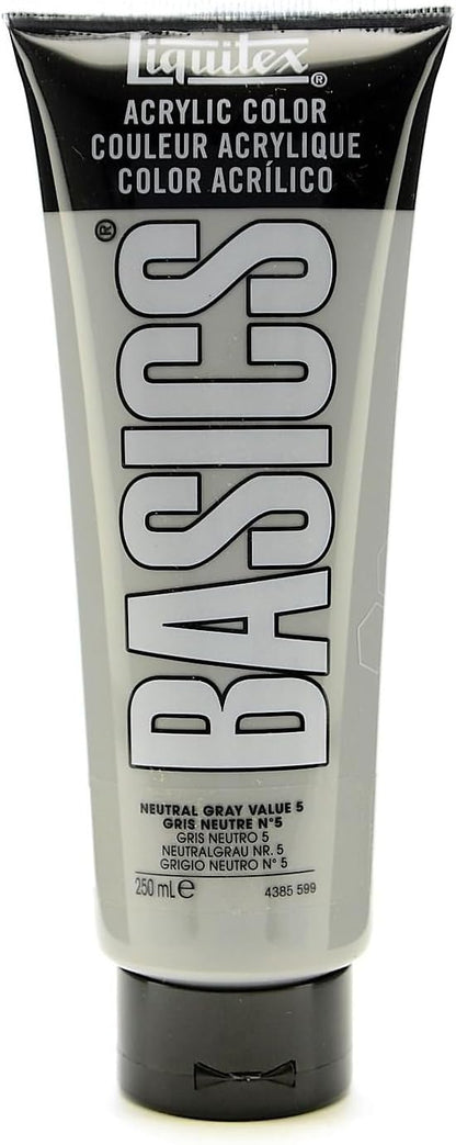 Liquitex BASICS Acrylic Paint, 250ml Tube, Neutral Gray Value 5 by Liquitex
