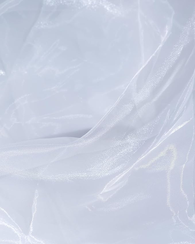 Fynite White Organza Fabric by The Yard | 20 Yard Long | 44" Wide | Bridal Soft - Image 4