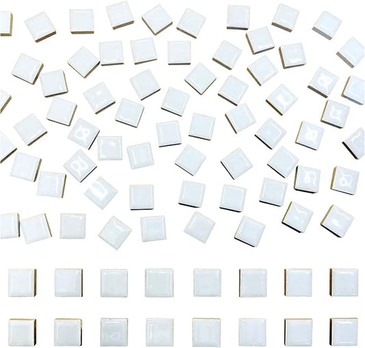 100 Pieces Ceramic Mosaic Tiles 3/5" Square Shapes Mosaic Ceramic Pieces by SMANTA