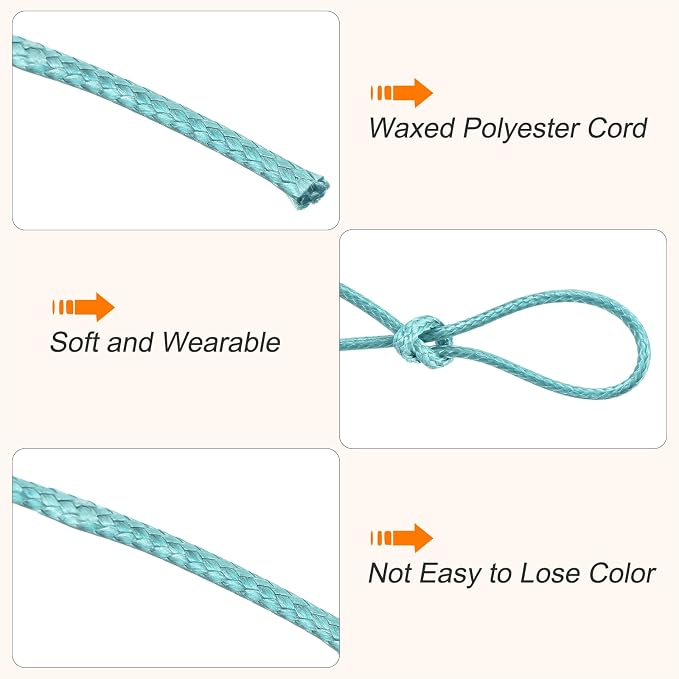 MECCANIXITY Waxed Cord 0.8mm Waxed Polyester Cord 175 Yard Wax String - Image 3