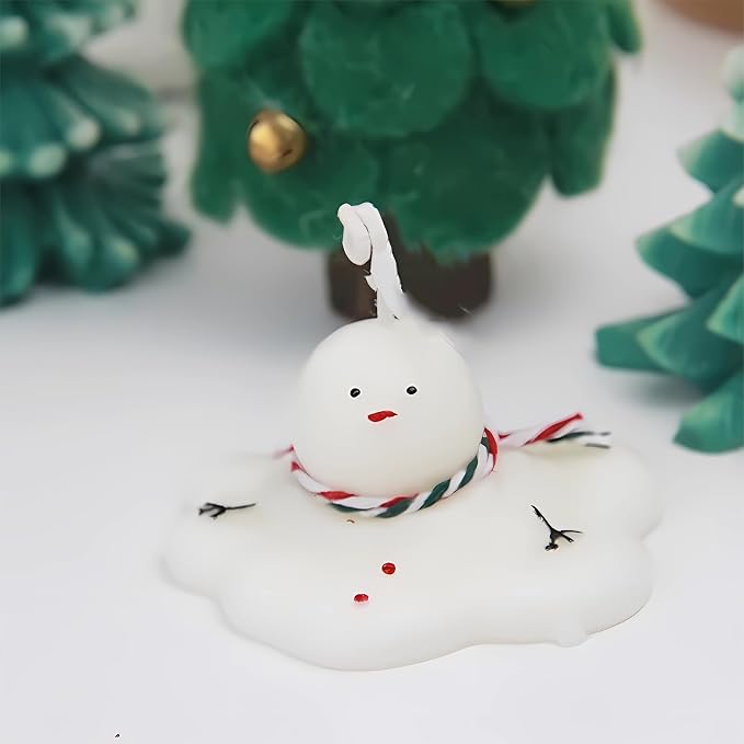 Silicone Molds Candle Cute Melting Snowman Resin Candle Molds - Image 2