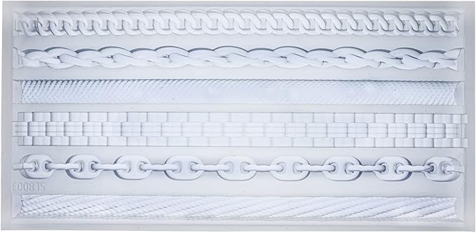 FUNSHOWCASE Chains Mold for Polyclay Air Dry Clay Plaster, 6 Trimmings #4719 - Image 3