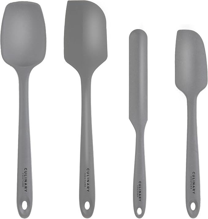 Culinary Couture 4-Piece Grey Baking Spatula Set by CulinaryCouture