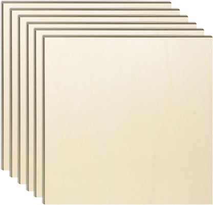 6 Pack 16 x 16 x 1/4 Inch-6mm Thick Basswood Sheets by AWIZOM