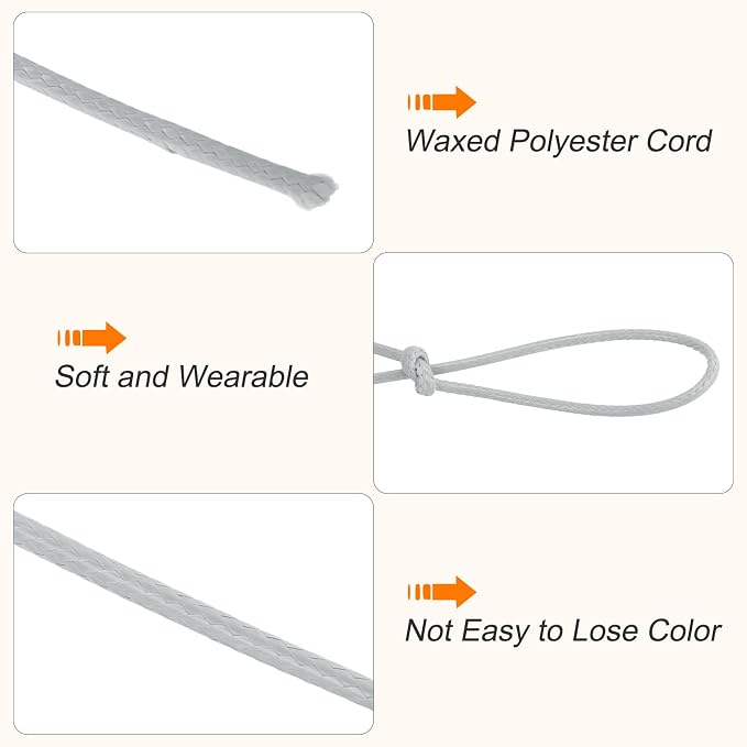 MECCANIXITY Waxed Cord 2mm Waxed Polyester Cord 98 Yard Wax String - Image 3