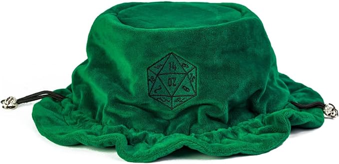 Large Dice Bags D&D with Pockets Green Storage Bag D20 Logo - Image 5