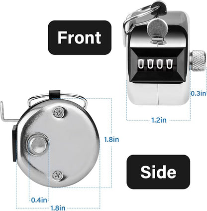 Tally Counter, 4-Digit Clicker Counter, Metal Hand Tally Counters Clicker Pitch - Image 5