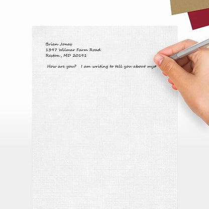 LUXPaper 8.5" x 11" Paper | Letter Size | White Linen | 24lb. | 1, 000 Qty - Image 5