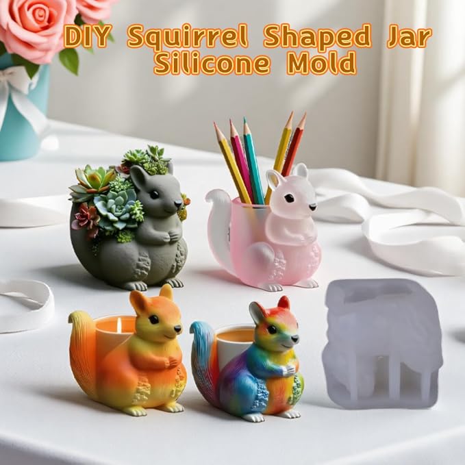 Animal Resin Molds Silicone 3D Cute Epoxy Resin Plaster Candle Holder Wax Molds - Image 3