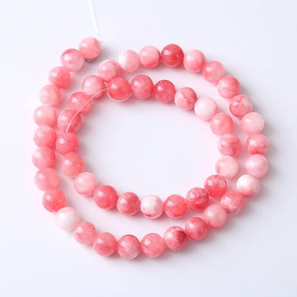 45pcs 8mm Natural Pink White Persian Jade Gemstone Beads Round Loose Spacer - Image 7