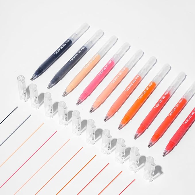 ROSYMENG 10 Colors Acrylic Gel Pens Set, Big-Capacity Ink Acrylic Paint Pen by Unknown