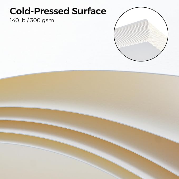 Funto Watercolor Paper Pads, 140lb/300gsm, 30 Sheets Each, Cold Pressed - Image 5