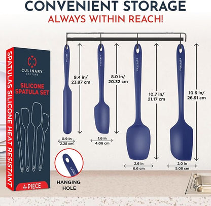 Culinary Couture 4-Piece Blue Baking Spatula Set - Image 2