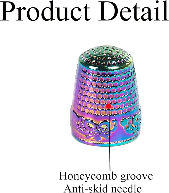 J.CARP 4Pcs Sewing Thimble, Dazzle Color Sewing Thimble Finger Protector - Image 2