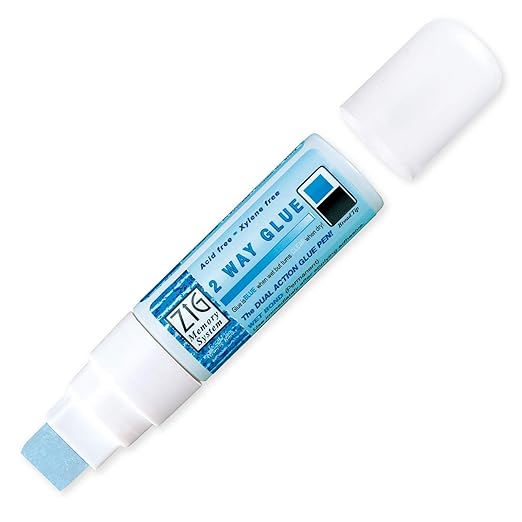 Zig Kuretake 2 Way Glue Stick Pen, Board Tip, 15mm Tip, AP-Certified, Made in by Kuretake