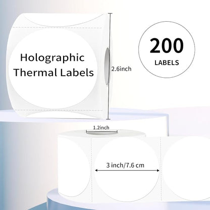 3 Inch White Round Thermal Sticker Labels, Waterproof Circle Direct Thermal - Image 3