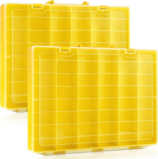 Juexica 2 Pcs Large 48 Grids Plastic Storage Bead Organizer Box, Tackle Box by Juexica