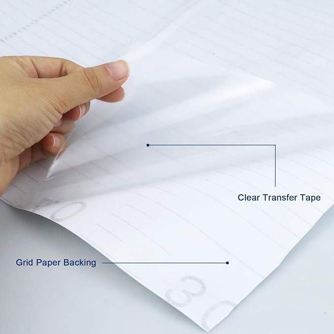 Clear Transfer Paper Tape Roll for Vinyl 12" x 50 FT Medium Tack for Adhesive - Image 5