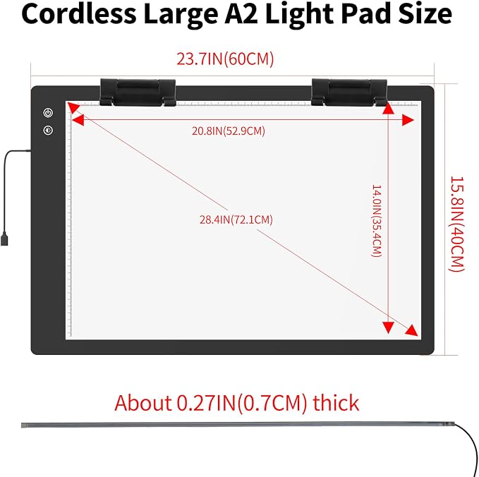 Rechargeable A2 Light Box, 3-Color Light LED Light Pad - Image 3