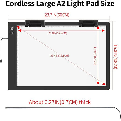 Rechargeable A2 Light Box, 3-Color Light LED Light Pad - Image 3