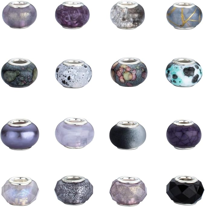 LAIDANLA Black Mix Large Hole Beads, Acrylic Loose Beads - Image 4