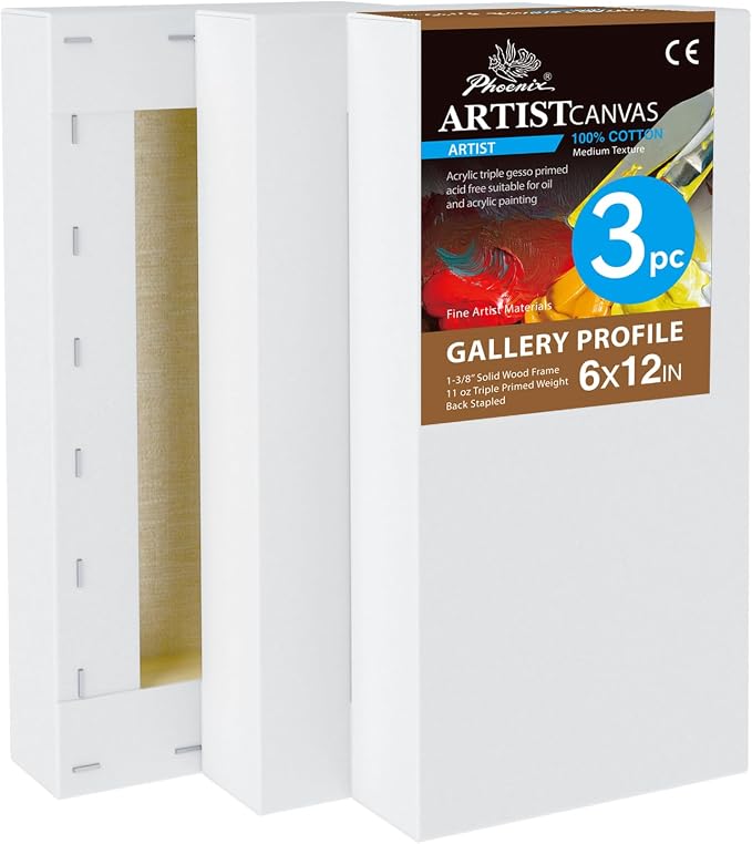PHOENIX 6x12 Inch 3 Pack Gallery Canvas by PHOENIX
