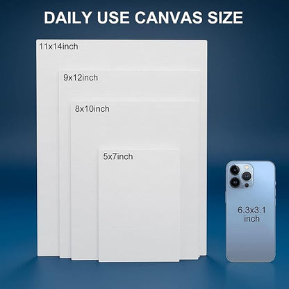 Artkey Canvases for Painting, 8x10 Inch 8-Pack, 10 oz Primed 100% Cotton White - Image 6
