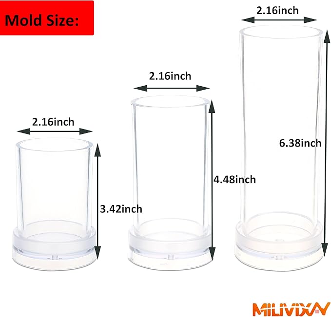 MILIVIXAY 3PCS Pillar Candle Molds - Image 2