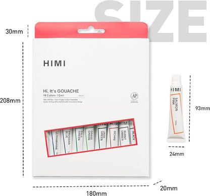 HIMI Gouache Paint Tube Set -18 Colors 12ml, - Image 5