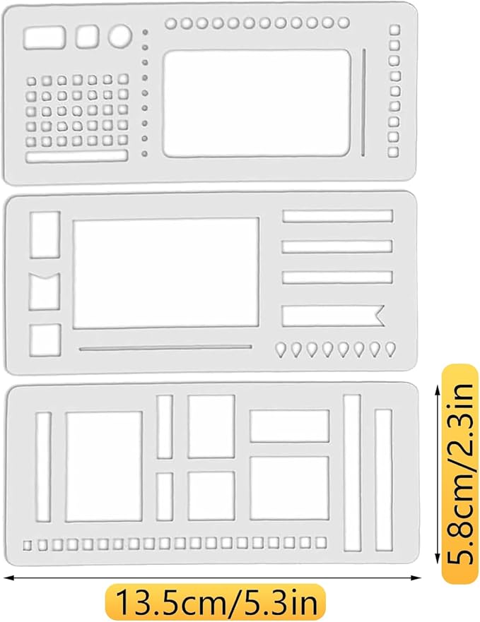 9 Pcs Handmade Flexible Record Template, 3 Style Planner Stencils Set Reusable - Image 3