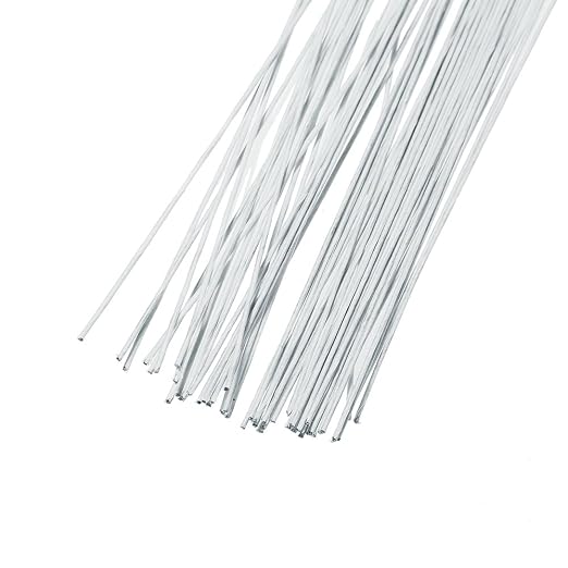DECORA 20 Gauge White Floral Stem Wire 16 inch, 50/Package - Image 2