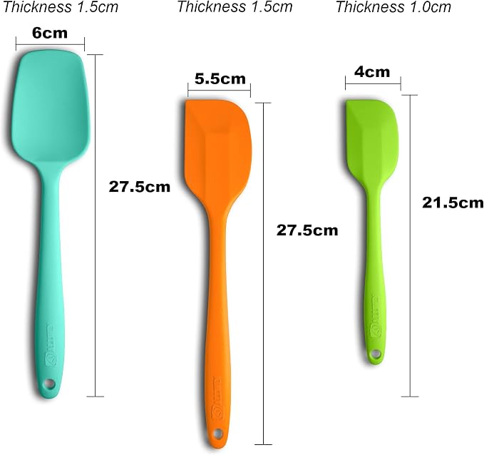 Silicone Spatula 3-piece Set, Ergonomic Handle High Heat-Resistant Spatulas - Image 2