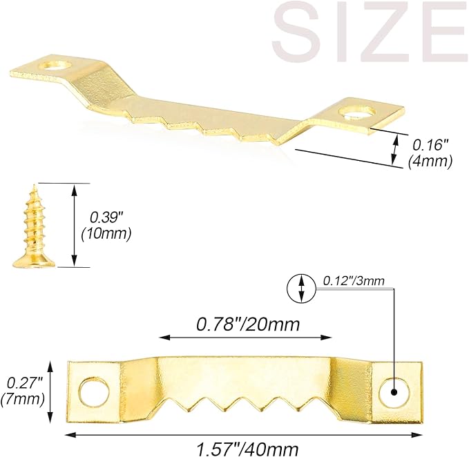 Small Sawtooth Picture Hangers 100 Pack Steel Sawtooth Hangers - Image 3