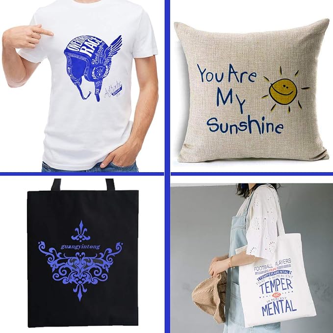 Guangyintong Heat Transfer Vinyl Blue HTV Rolls, Matte Surface HTV - Image 2